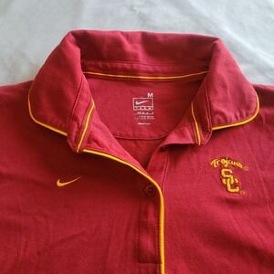 USC Trojans Nike Dri-Fit Polo Women's Maroon Gold Size M Golf Polo Shirt
